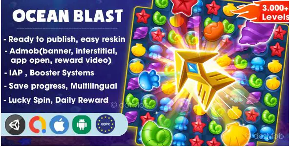 Ocean Blast Match-3 Game- Unity Complete Project