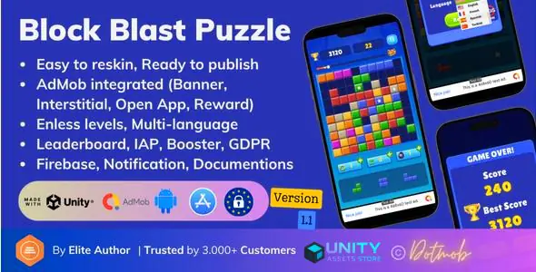 Block Puzzle Pro – Leaderboards & AdMob Ready Unity Template