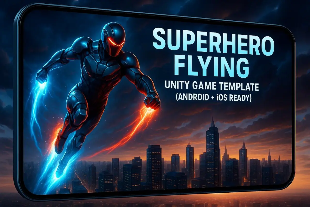 Superhero Flying – Unity Game Template (Android + iOS Ready)